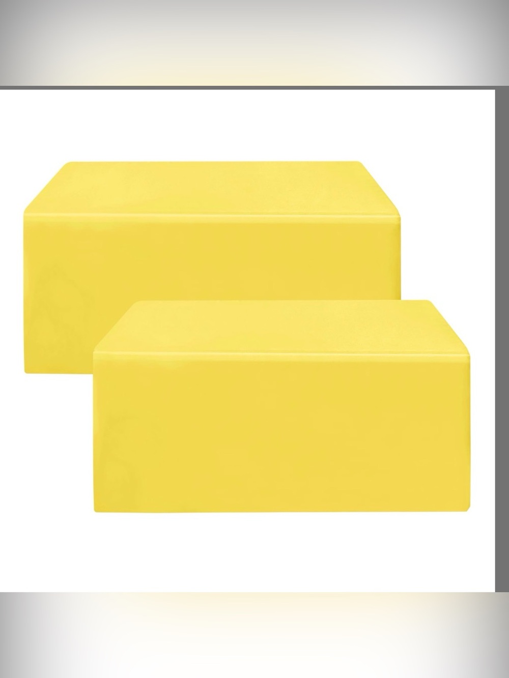 Bright Yellow Foam Yoga Block Duo